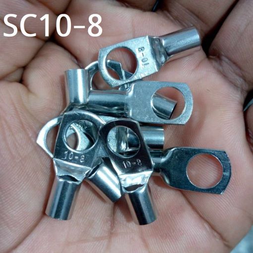 Tinned Copper SC10-8 Battery Terminal Connector For Cable Wire Lug Wire Nose Ring Type Crimp Cable End Connector Terminals SC10-8 Battery Connector