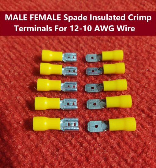 MALE FEMALE Spade Insulated Crimp Terminals