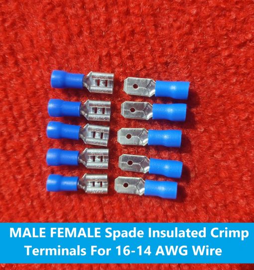 MALE FEMALE Spade Insulated Crimp Terminals