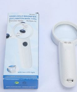 50mm Diameter Handheld Magnifier Glass MG6B-3 5X With 2 LED