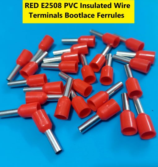 E2508 PVC Insulated Wire Terminals Bootlace Ferrules