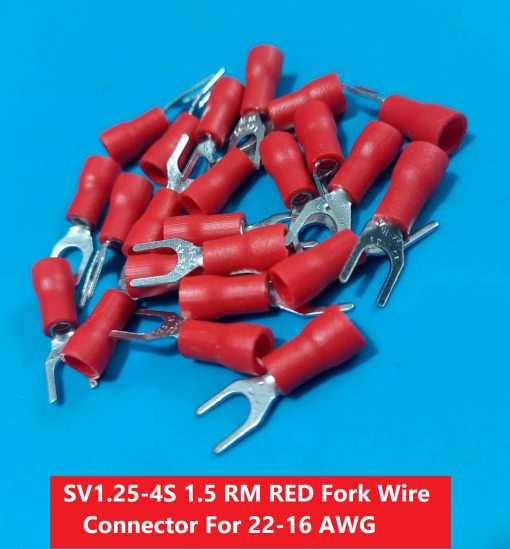 SV1.25-4S 1.5 RM RED Fork Wire Connector For 22-16 AWG