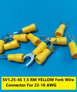 SV1.25-4S 1.5 RM YELLOW Fork Wire Connector For 22-16 AWG