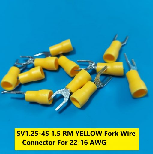 SV1.25-4S 1.5 RM YELLOW Fork Wire Connector For 22-16 AWG