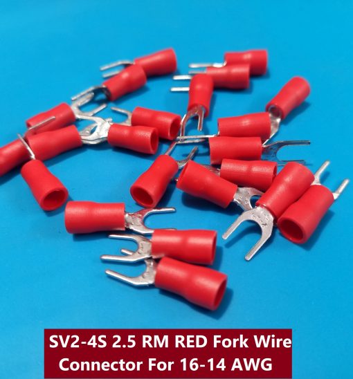 SV2-4S 2.5 RM RED Fork Wire Connector For 16-14 AWG