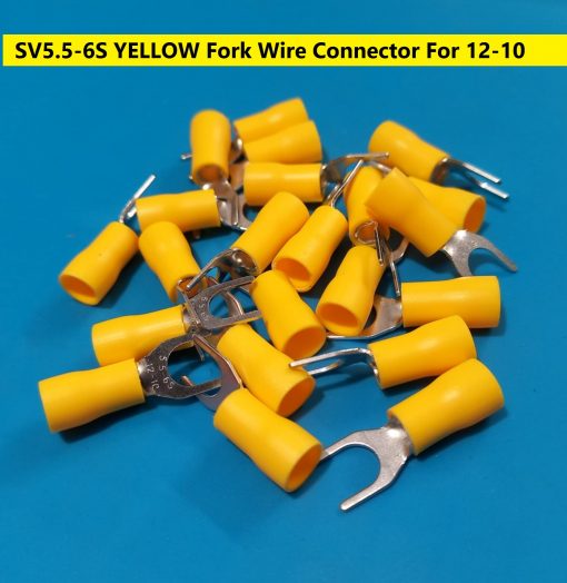 SV5.5-6S YELLOW Insulated Fork Wire Connector