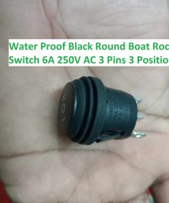 Water Proof Black Round Boat Rocker Switch 6A 250V AC 3 Pins 3 Position